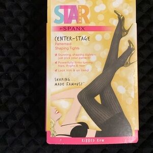 SPANX Star Power Center-Stage Patterned Shaping Tights Black Size M/C